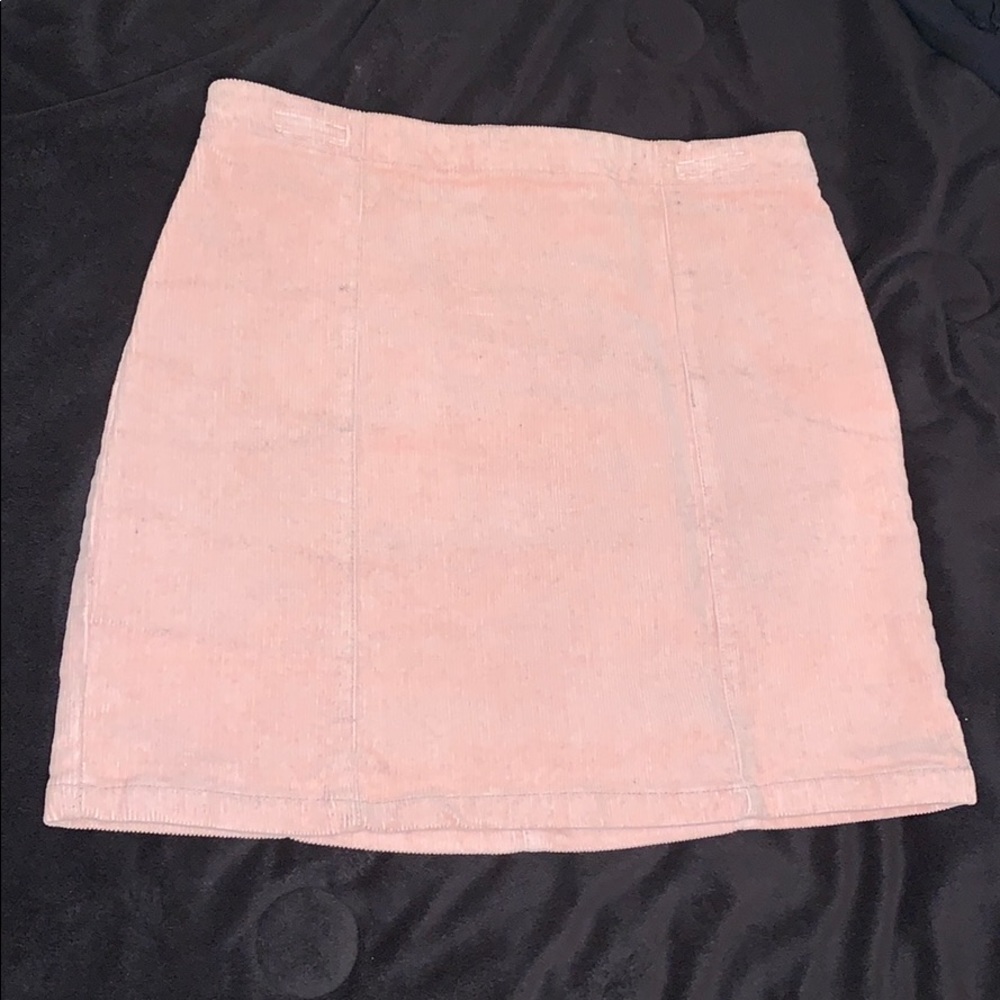 Blush Pink Velvet Mini Skirt
